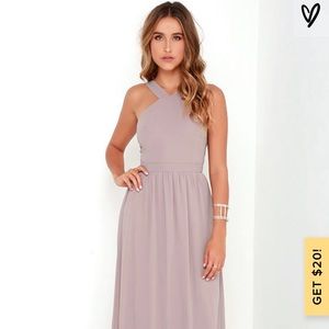 Lulus Air of Romance Taupe Maxi Dress